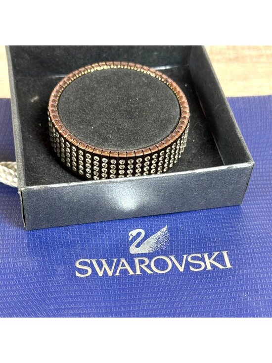 Swarovski Jewelry - VTG Swarovski Crystal Signed 5 Row Rhinestone Copper Expansion Bracelet Gift Bag